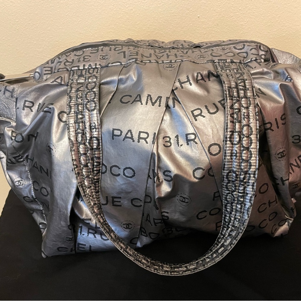 CHANEL Metallic Silver Tote Bag